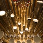 Swell pipework, First Presbyterian Church, Wooster, OH
courtesy OHS Pipe Organ Database/Eric J Gastier