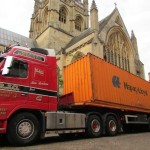 The first of the containers arrives after a 4,500 mile journey, mostly by sea  /Dobson Pipe Organ Builders