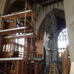 Scaffolding this morning 30 June Merton Coll Choir