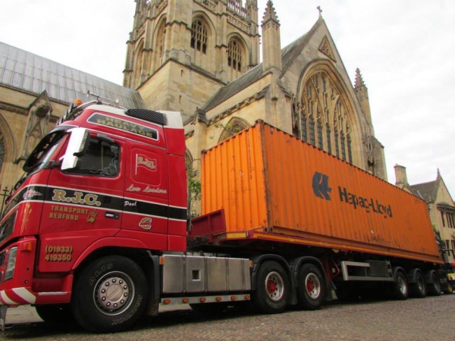 The first of the containers arrives after a 4,500 mile journey, mostly by sea /Dobson Pipe Organ Builders